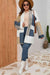 Plus Size Color Block Long Sleeve Cardigan