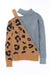 Leopard  Block Turtleneck Sweater