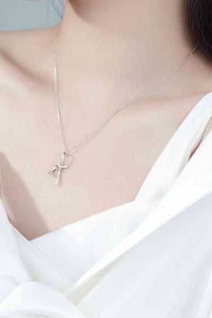 Zircon Bow Pendant Necklace