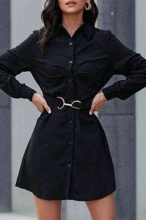 Belted Mini Shirt Dress