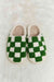 Melody Checkered Print Plush Slide Slippers