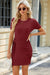 Ruched Tied Round Neck Mini Dress